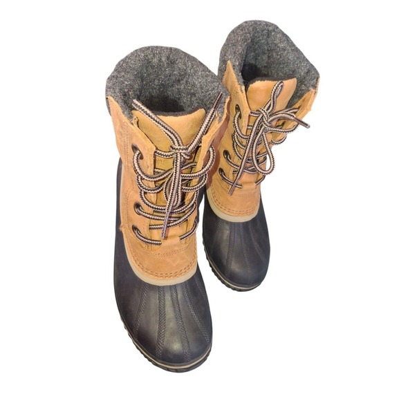 Sorel Slimpack III Womens Size 8 Shoes Brown Leather Lace Up WP Ankle Boots - Picture 2 of 7